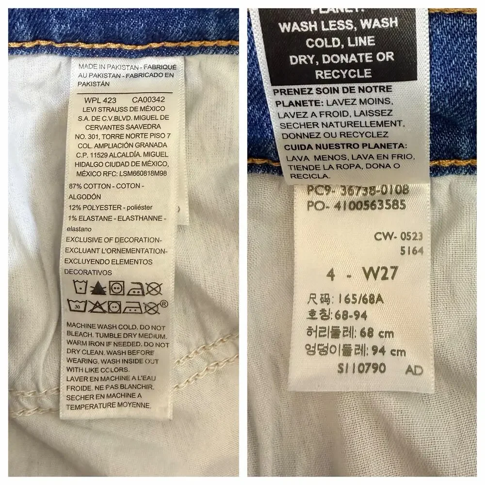 Levis Signature Heritage Boyfriend Jeans Patchwork High Rise Crop Ankle 4 / 27